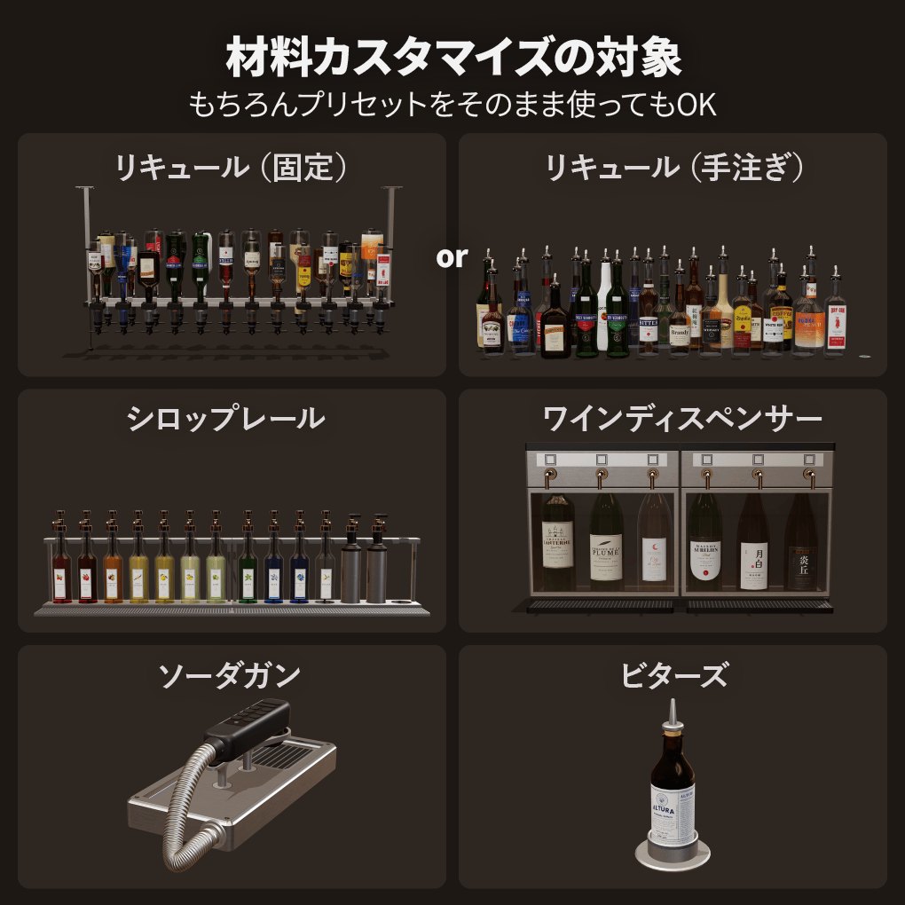 材料をカスタマイズできる設備