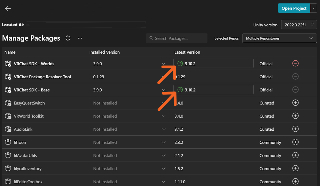 SDK最新化の確認画面
