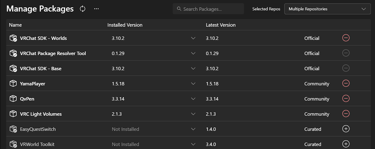 パッケージ導入確認画面