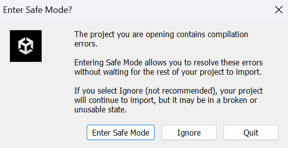 Enter Safe Mode画面