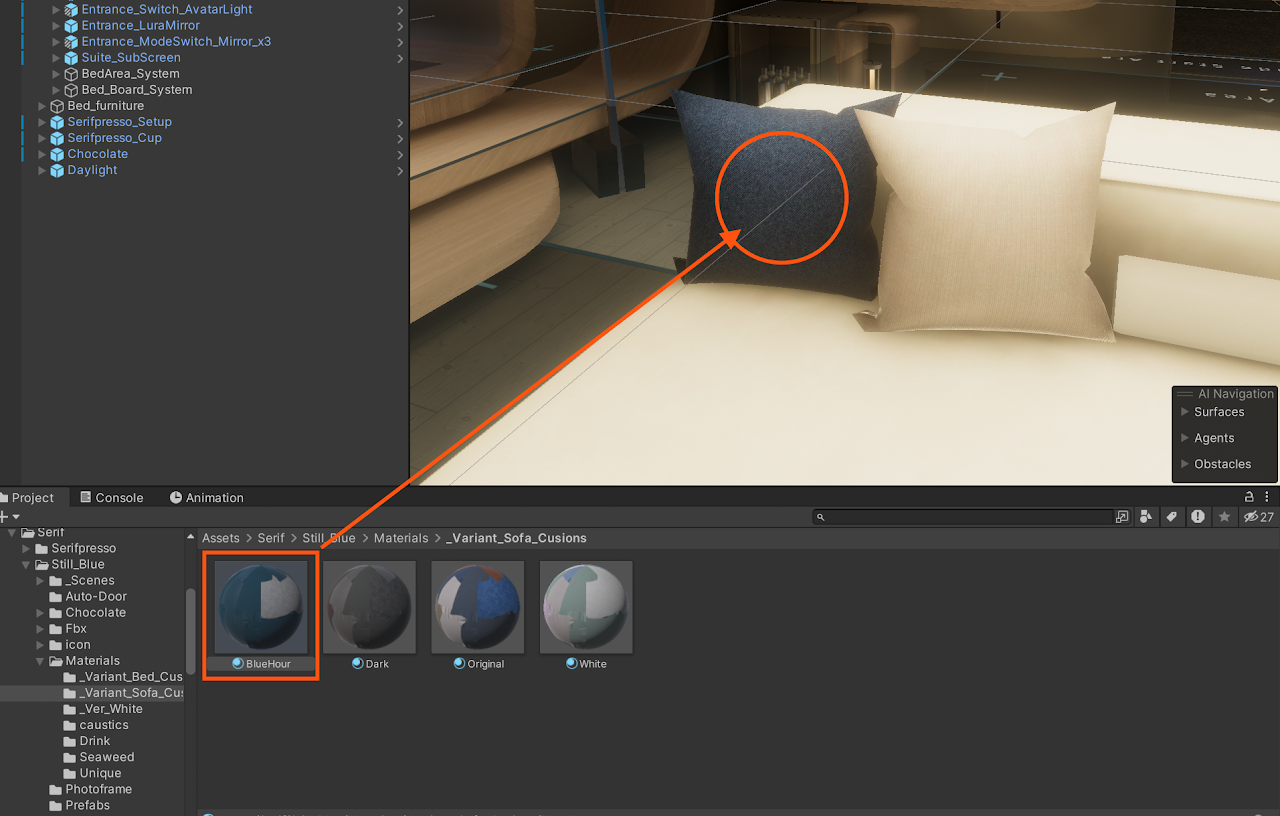 クッションの色バリエーション